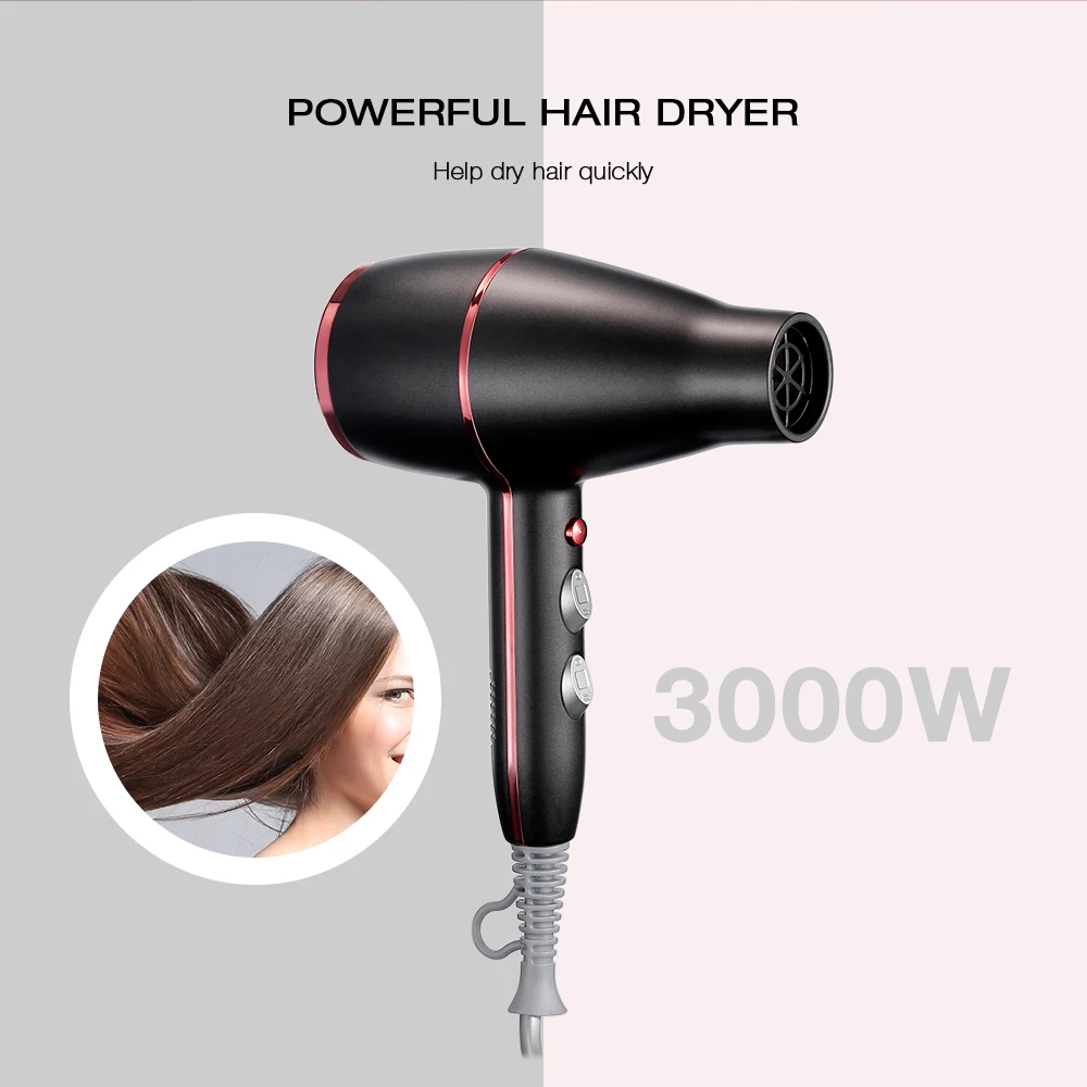 Guowei GW - 6523 3000W Hair Dryer 2 Speed 3 Heat Setting Hanging Loop Airflow Concentrator Nozzle Hot Cold Wind Salon Tool
Guowei GW - 6523 3000W Hair Dryer 2 Speed 3 Heat Setting Hanging Loop Airflow Concentrator Nozzle Hot Cold Wind Salon Tool