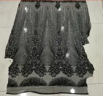 BLACK embroidery bridal french lace fabric african sequins tulle Lace for Women's cloth 5 yards/piece
BLACK embroidery bridal french lace fabric african sequins tulle Lace for Women's cloth 5 yards/piece