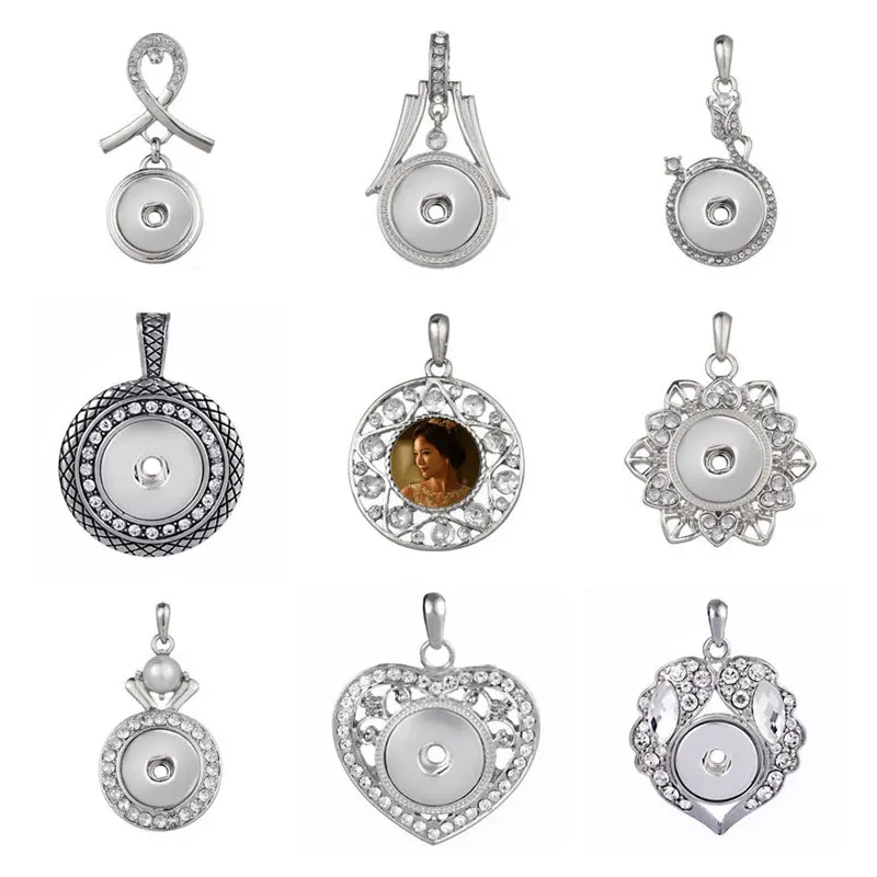 

sublimation blank necklaces pendants button necklace pendant hot transfer printing blank diy consumable 15pieces/lot 9 style