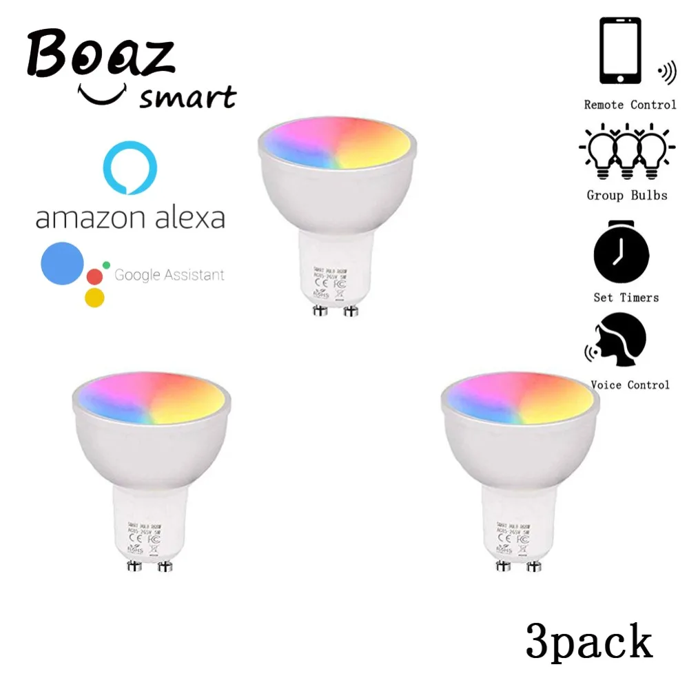 Smart wifi GU10 ,APP and Alexa, Google Assistance Voice Controlled wifi bulb ,RGBW Color Changing wireless wifi light bulb 3Pack
Smart wifi GU10 ,APP and Alexa, Google Assistance Voice Controlled wifi bulb ,RGBW Color Changing wireless wifi light bulb 3Pack