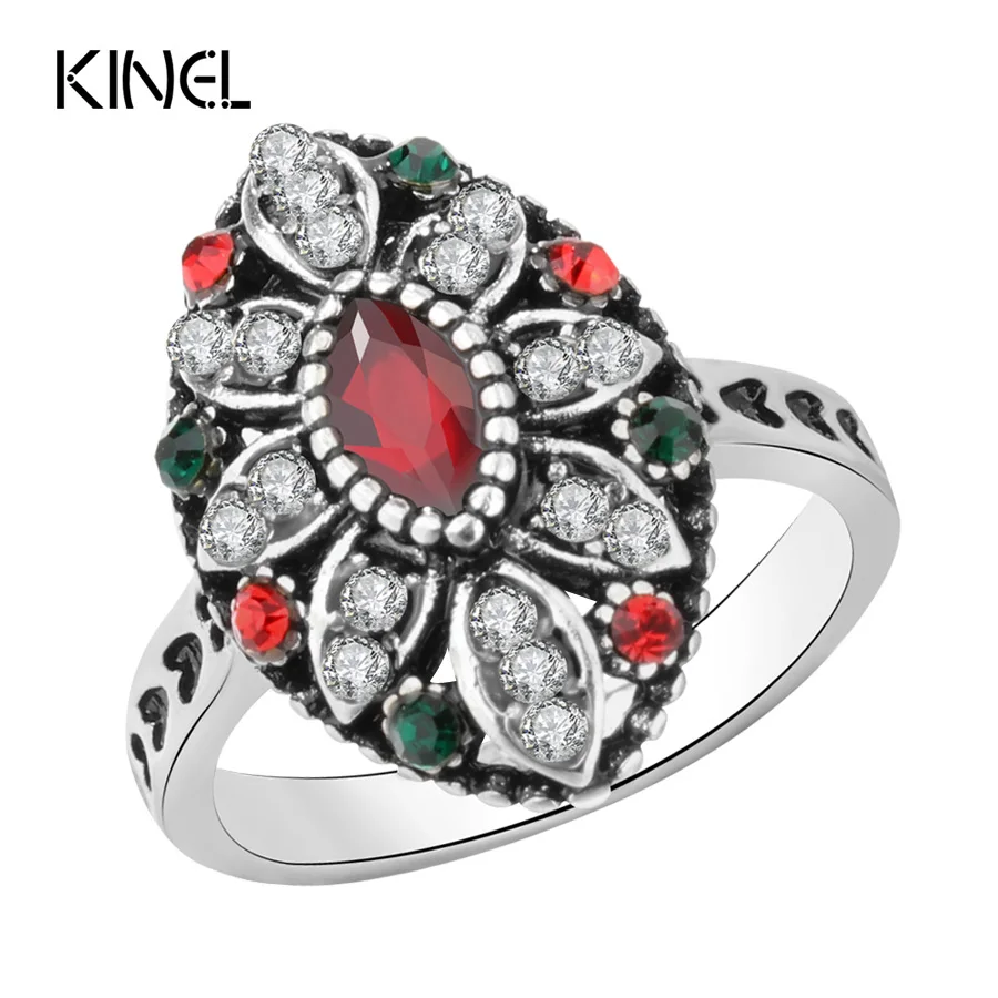 Kinel Turkish Jewelry Beautiful Flower Tibetan Antique Silver Color Rings For Women Fashion Resin Ring Crystal Gifts
Kinel Turkish Jewelry Beautiful Flower Tibetan Antique Silver Color Rings For Women Fashion Resin Ring Crystal Gifts
