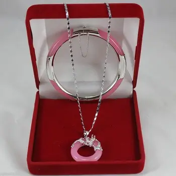 Wonderful pink Jade Circle Dragon Pendants Necklace Bracelet Set>^^>18K gold plated watch Quartz stone CZ crystal
Wonderful pink Jade Circle Dragon Pendants Necklace Bracelet Set>^^>18K gold plated watch Quartz stone CZ crystal