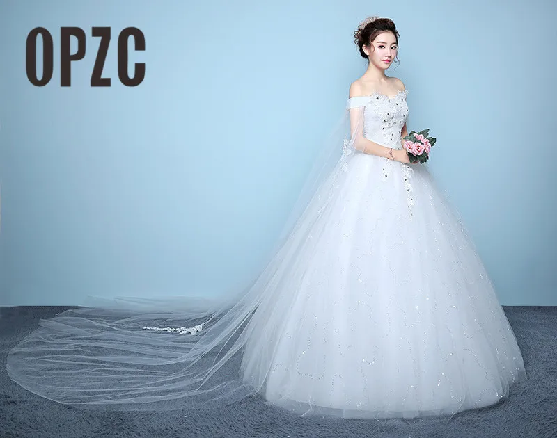 2017 New Lace With Train Sleeve Boat Neck Wedding Dress Organza andTulle Ball White Princess Bridal Gown Vestido De Noiva
2017 New Lace With Train Sleeve Boat Neck Wedding Dress Organza andTulle Ball White Princess Bridal Gown Vestido De Noiva