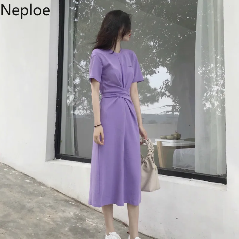 Neploe Korean Solid Women Dress 2019 Summer New O-Neck Short Sleeve Vestidos French Slim Waist Female Robe 44543
Neploe Korean Solid Women Dress 2019 Summer New O-Neck Short Sleeve Vestidos French Slim Waist Female Robe 44543