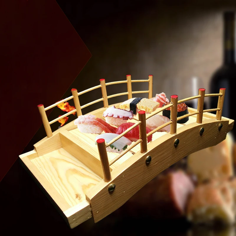 Natural Wooden Sushi Bridge Serving Plate Sashimi Serving Food Tray Restaurant Sushi Shelf Holding Tray Tableware Cuisine Dishe
Natural Wooden Sushi Bridge Serving Plate Sashimi Serving Food Tray Restaurant Sushi Shelf Holding Tray Tableware Cuisine Dishe