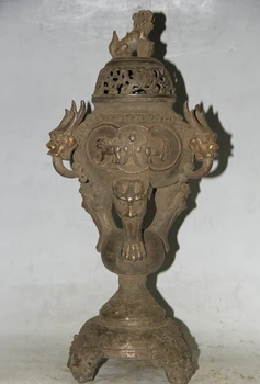 USPS to USA S2310 17" Old Chinese Bronze Folk 3 Foot Dragon Lion Beast Head Incense Burner Censer
USPS to USA S2310 17" Old Chinese Bronze Folk 3 Foot Dragon Lion Beast Head Incense Burner Censer
