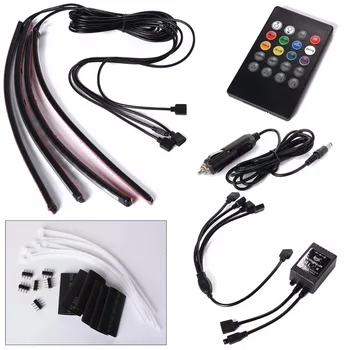 4pcs 12 Inch 8 Color Car Interior Light LED Decoration Atmosphere Neon Light Strip Under Dash Light Kit with Sound Active ST523
4pcs 12 Inch 8 Color Car Interior Light LED Decoration Atmosphere Neon Light Strip Under Dash Light Kit with Sound Active ST523