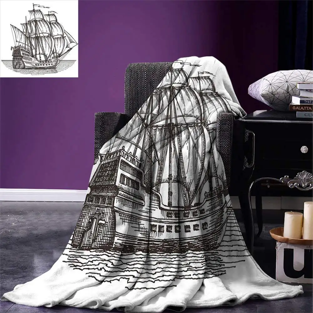 Pirate Ship Throw Blanket Old Retro Style Ship Floating on Water Antique Cruise Marine Sketch Art Warm Blankets for Beds
Pirate Ship Throw Blanket Old Retro Style Ship Floating on Water Antique Cruise Marine Sketch Art Warm Blankets for Beds