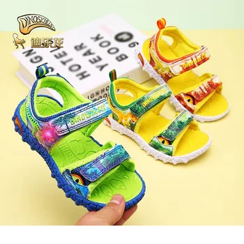 DINOSKULLS Kids Sandals Boys LED Glowing Dinosaur T-rex Comfortable Children's Summer Leather Open Toe Kids Beach Sandals Sports
DINOSKULLS Kids Sandals Boys LED Glowing Dinosaur T-rex Comfortable Children's Summer Leather Open Toe Kids Beach Sandals Sports