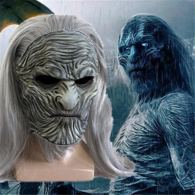 Hot Movie Game of Thrones Night's King Mask Cosplay Costumes Props Terror Ice Blue Zombie Halloween Latex Mask Wig Gift
Hot Movie Game of Thrones Night's King Mask Cosplay Costumes Props Terror Ice Blue Zombie Halloween Latex Mask Wig Gift