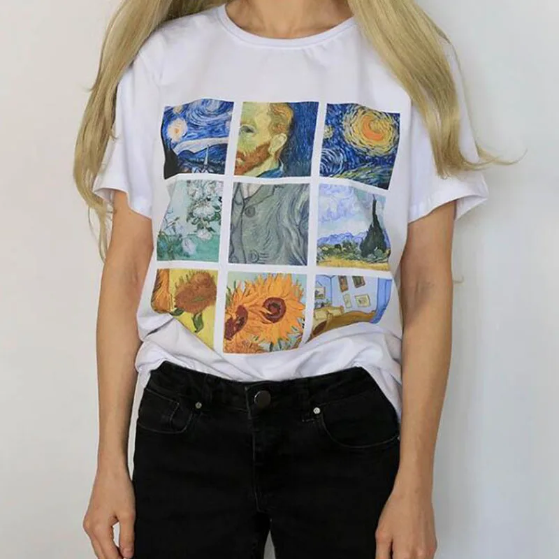 2019 Funny Women Tshirt Tee Vogue Summer Tops Female Clothes Van Gogh Oil Print Round Neck Plus Modal Short Sleeve T Shirt Women
2019 Funny Women Tshirt Tee Vogue Summer Tops Female Clothes Van Gogh Oil Print Round Neck Plus Modal Short Sleeve T Shirt Women