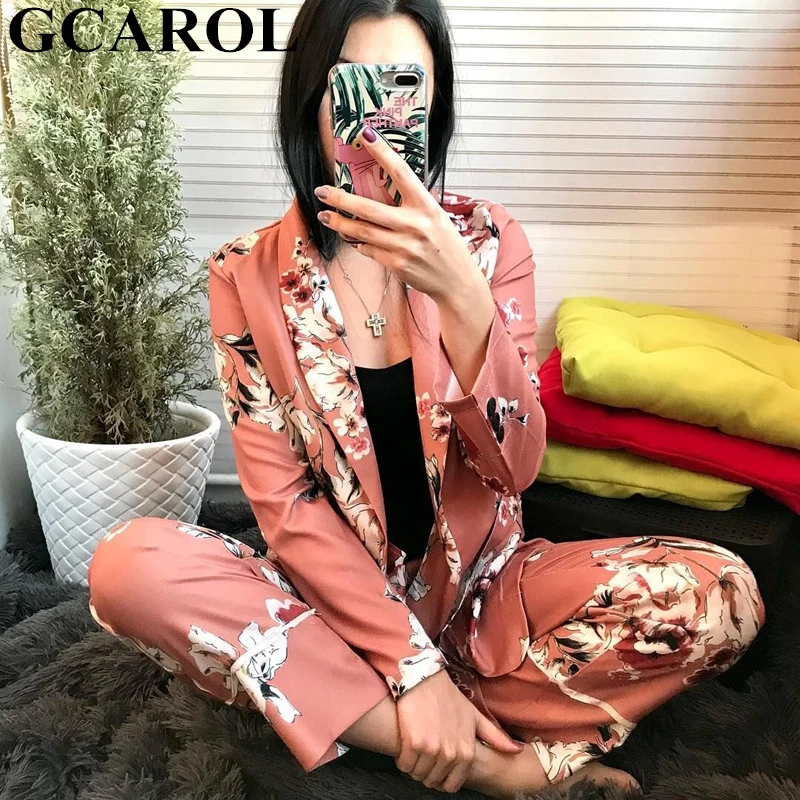 GCAROL New Spring Fall Women Sets Flower Print Blazer Jackets Suit Coats Wide Leg Pants Two Pieces Casual Tops Pants Trousers
GCAROL New Spring Fall Women Sets Flower Print Blazer Jackets Suit Coats Wide Leg Pants Two Pieces Casual Tops Pants Trousers