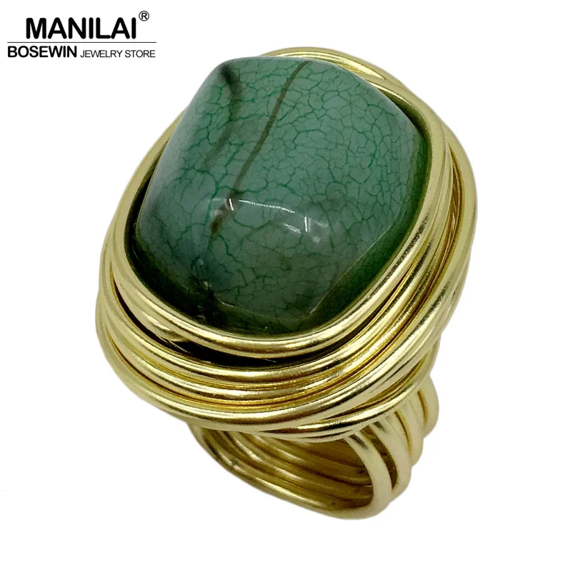 Модные ювелирные изделия MANILAI кольца ручной работы из смолы с имитацией льда и
