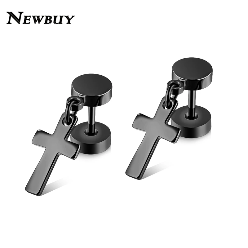 NEWBUY High Quality Cross Stud Earrings For Women Men Gold/Silver/Balck Color Stainless Steel Earring Jewelry Accessories
NEWBUY High Quality Cross Stud Earrings For Women Men Gold/Silver/Balck Color Stainless Steel Earring Jewelry Accessories