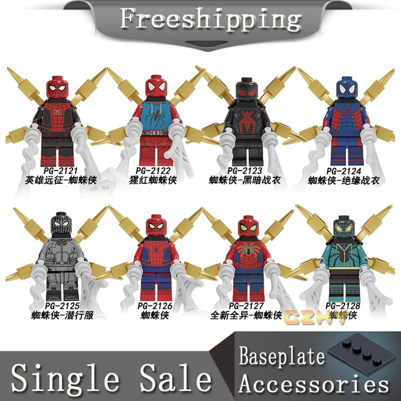 

Single Sale Building Blocks Super Heroes Bricks Spiderman Movie Series Far From Home Figures For Children Toys Collection PG8249