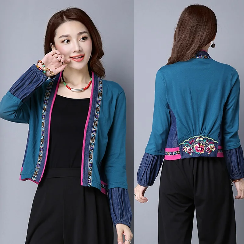 Chinese Style Clothing Women Ethnic Coat Cotton Embroidery Patchwork Cardigan Retro Vintage Shirt Ladies Chinese Tops TA1580
Chinese Style Clothing Women Ethnic Coat Cotton Embroidery Patchwork Cardigan Retro Vintage Shirt Ladies Chinese Tops TA1580