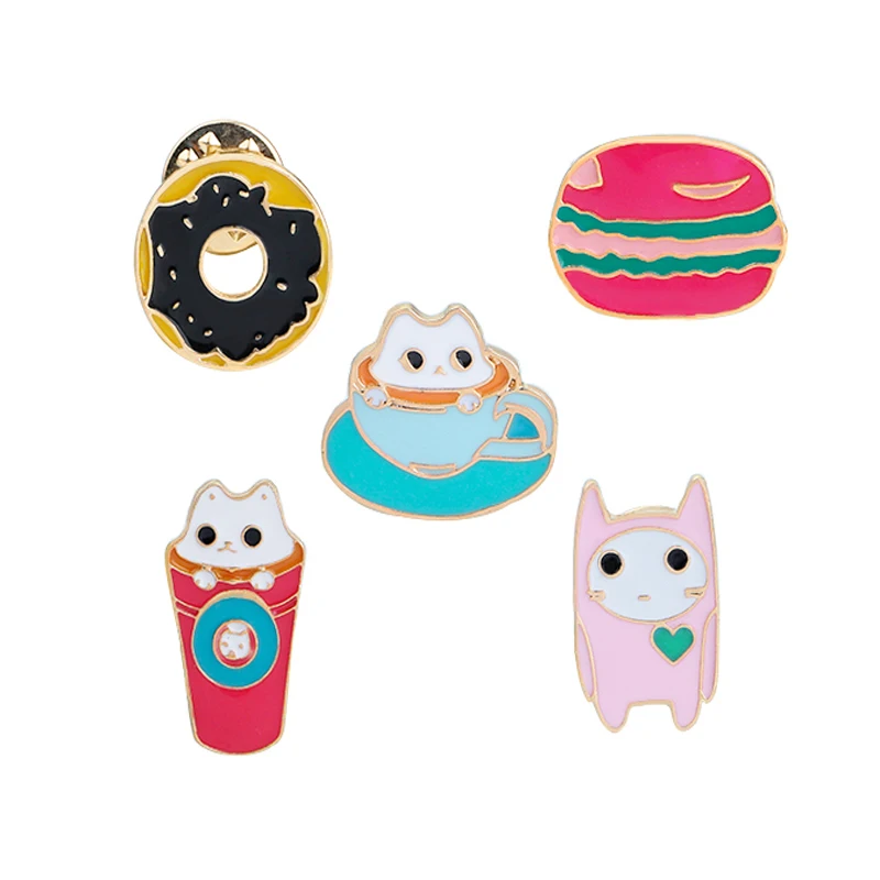 Donuts Hamburgers Enamel Pin girls cute cartoon Cat Coffee cups Bottle pins and broches sweet style bag hat Badge for daughter
Donuts Hamburgers Enamel Pin girls cute cartoon Cat Coffee cups Bottle pins and broches sweet style bag hat Badge for daughter