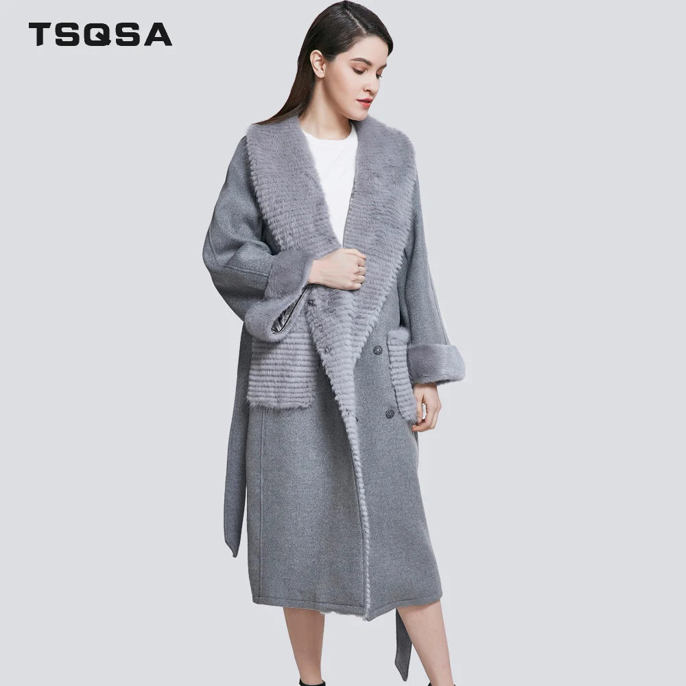TSQSA Natural Real Mink Fur Coats Fashion Long Ladies Jacket Woolen And Mink Woman’s Outerwear Clothes Winter Warm Coat TAC1812
TSQSA Natural Real Mink Fur Coats Fashion Long Ladies Jacket Woolen And Mink Woman’s Outerwear Clothes Winter Warm Coat TAC1812
