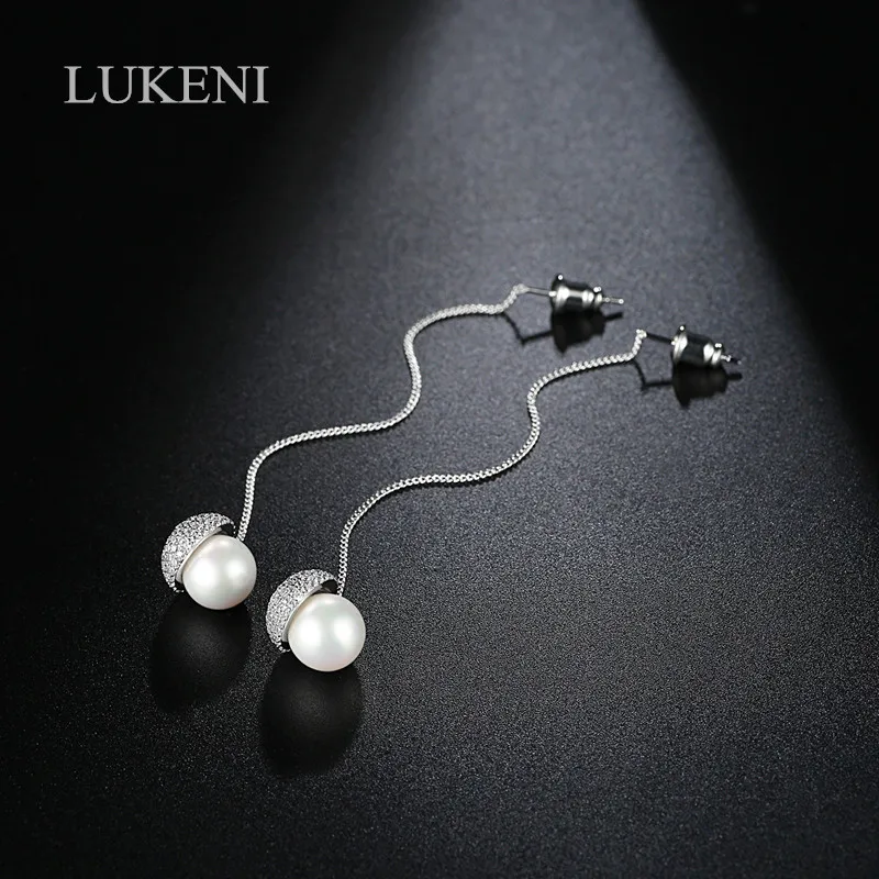 LUKENI New Elegant White Color Micro Inlay AAA Zircon Creative Long Earrings For Girl To Gift Fashion Jewelry Accessories
LUKENI New Elegant White Color Micro Inlay AAA Zircon Creative Long Earrings For Girl To Gift Fashion Jewelry Accessories