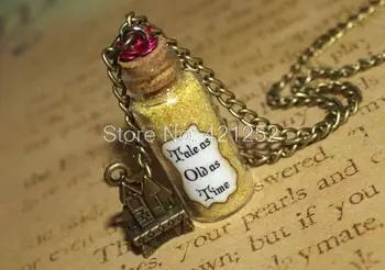 12pcs Beauty and the Beast Tale as Old as Time Magical glass Bottle Necklace castle charm
12pcs Beauty and the Beast Tale as Old as Time Magical glass Bottle Necklace castle charm