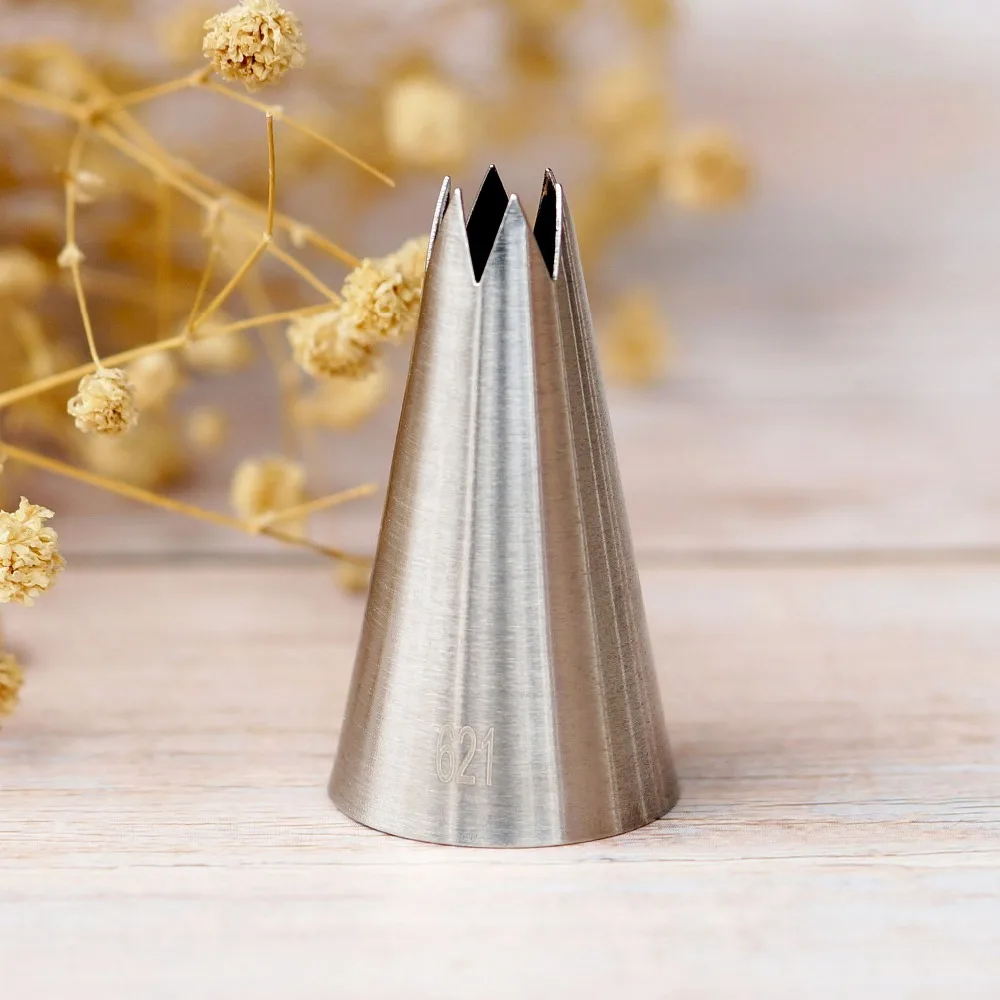 #621 Open Star Piping Nozzle Cake Decorating Tools Stainless Steel Icing Nozzles Cream Nozzles Pastry Six Teeth Tip
#621 Open Star Piping Nozzle Cake Decorating Tools Stainless Steel Icing Nozzles Cream Nozzles Pastry Six Teeth Tip