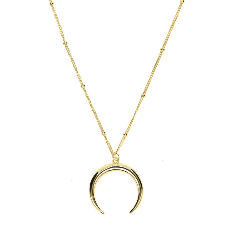 Elegant high polised women girl jewelry 925 sterling silver plain double horn pendant necklace
Elegant high polised women girl jewelry 925 sterling silver plain double horn pendant necklace