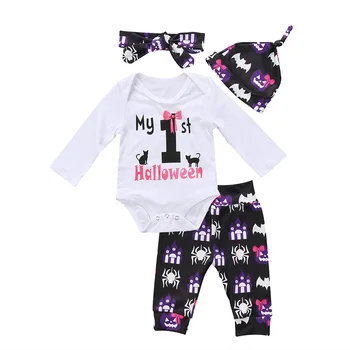 2018 Newborn Baby Girls Clothes Set 4pcs Halloween Clothing Long Sleeve Bodysuit Jumpsuit Print Pants Outfits Autumn Sale 0-12M
2018 Newborn Baby Girls Clothes Set 4pcs Halloween Clothing Long Sleeve Bodysuit Jumpsuit Print Pants Outfits Autumn Sale 0-12M