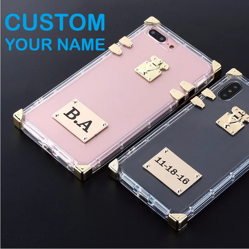 Personalized Trunk Case Metal Plate Laser Engrave Custom Name Text Clear Phone Case For iPhone 6 6S XS Max XR 7 7Plus 8 8Plus X
Personalized Trunk Case Metal Plate Laser Engrave Custom Name Text Clear Phone Case For iPhone 6 6S XS Max XR 7 7Plus 8 8Plus X