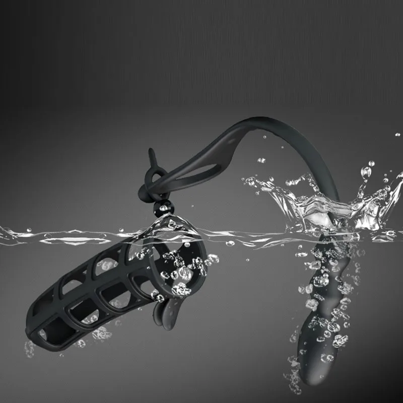 Soft Sex Anal Beads Plug With Scrotum Ring & Penis Ring,Penis Enlarger Cock Ring Butt Plug Clitoris Prostate Stimulated Massager