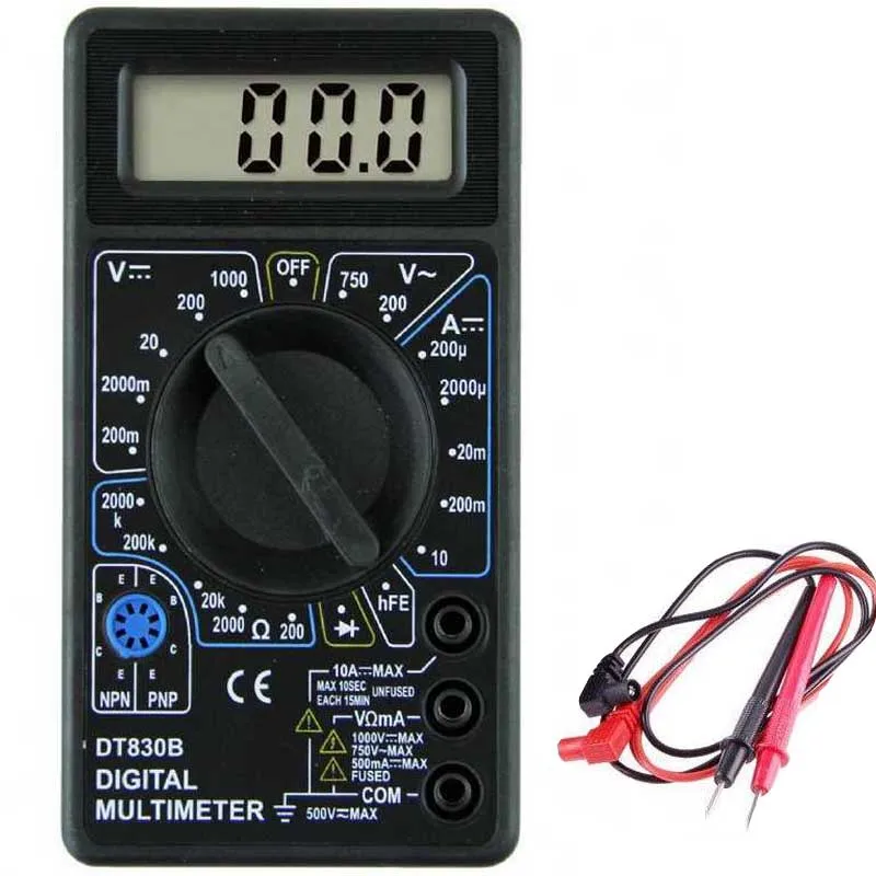 DT830B Mini Multimeter LCD Digital Multimeter AC/DC 750/1000V Mini Multimetro probe For Volt Voltmeter Ammeter Ohm Tester Meter
DT830B Mini Multimeter LCD Digital Multimeter AC/DC 750/1000V Mini Multimetro probe For Volt Voltmeter Ammeter Ohm Tester Meter