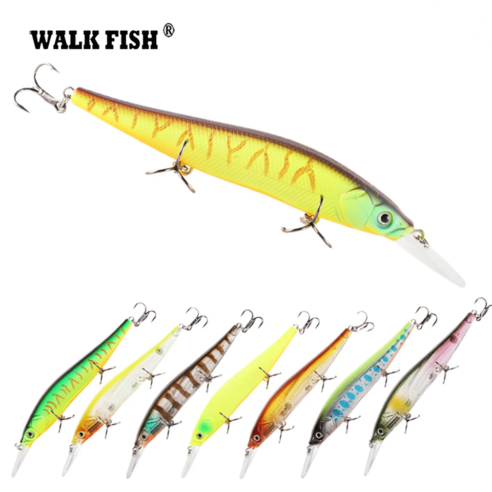 WALK FISH High Quality Retail Fishing Lures Minnow 13cm 15g Tungsten Ball Hard Bait with Box
WALK FISH High Quality Retail Fishing Lures Minnow 13cm 15g Tungsten Ball Hard Bait with Box