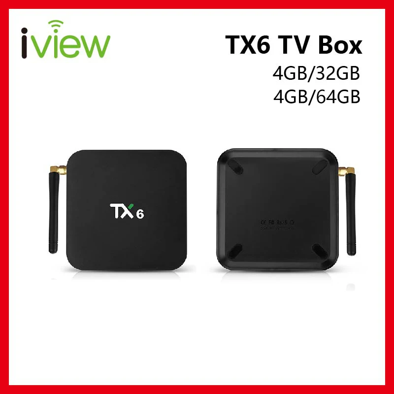 

TX6 Smart TV Box with Allwinner H6 CPU Quad Core Android 7.1 Built-in WiFi 2.4G+5G BT4.1 USB3.0 RAM 4GB ROM 32GB Support IPTV