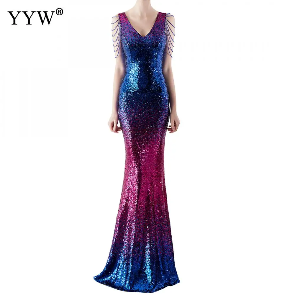 Robe De Soiree 2019 New Sexy V-Neck Sleeveless Mermaid Long Dress Gradient Sequined Evening Dresses Ladies Elegant Formal Gowns
Robe De Soiree 2019 New Sexy V-Neck Sleeveless Mermaid Long Dress Gradient Sequined Evening Dresses Ladies Elegant Formal Gowns