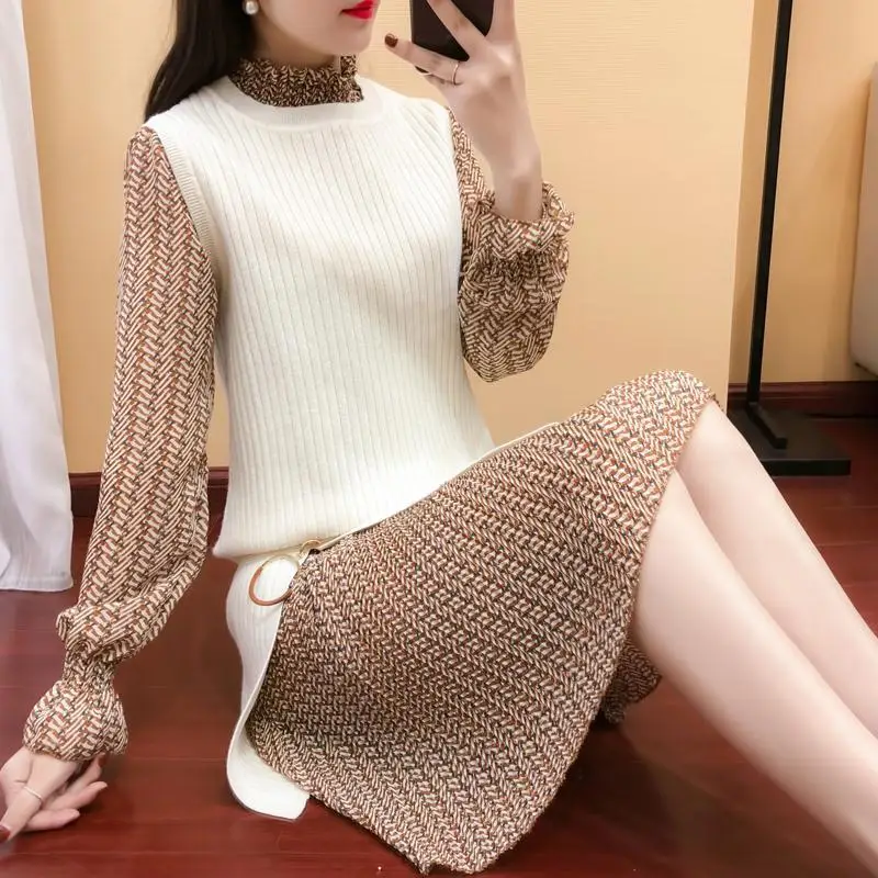 2019 spring and autumn new suit female winter two-piece pullover sweater dress clothes knit bottoming vestidos
2019 spring and autumn new suit female winter two-piece pullover sweater dress clothes knit bottoming vestidos