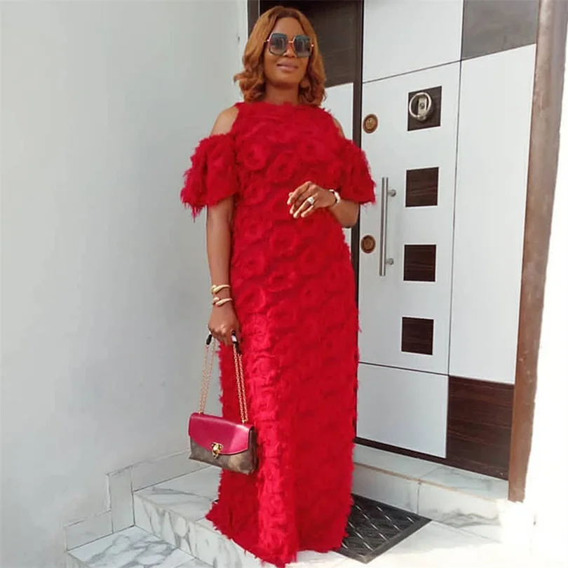 African Women's Clothing Round Neck Strapless Short Sleeve Special Fur Fabric Loose Riche Dress
African Women's Clothing Round Neck Strapless Short Sleeve Special Fur Fabric Loose Riche Dress