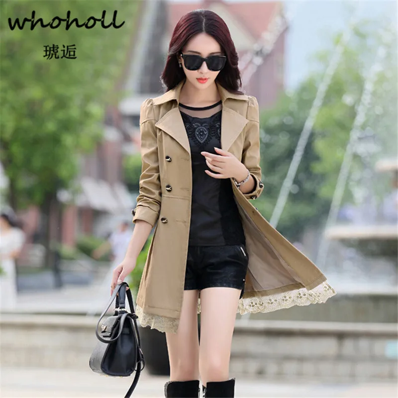 Whoholl Trench Coat For Women 2018 Fashion Turn-down Collar Double Breasted Contrast Color Long Coats Plus Size Casaco Feminino
Whoholl Trench Coat For Women 2018 Fashion Turn-down Collar Double Breasted Contrast Color Long Coats Plus Size Casaco Feminino