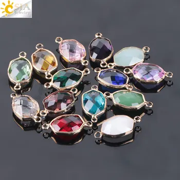 CSJA Gold Color Double Holes Austrian Glass Crystal Charms Beads Connector for Women Handmade Jewelry Findings Accessories E968
CSJA Gold Color Double Holes Austrian Glass Crystal Charms Beads Connector for Women Handmade Jewelry Findings Accessories E968