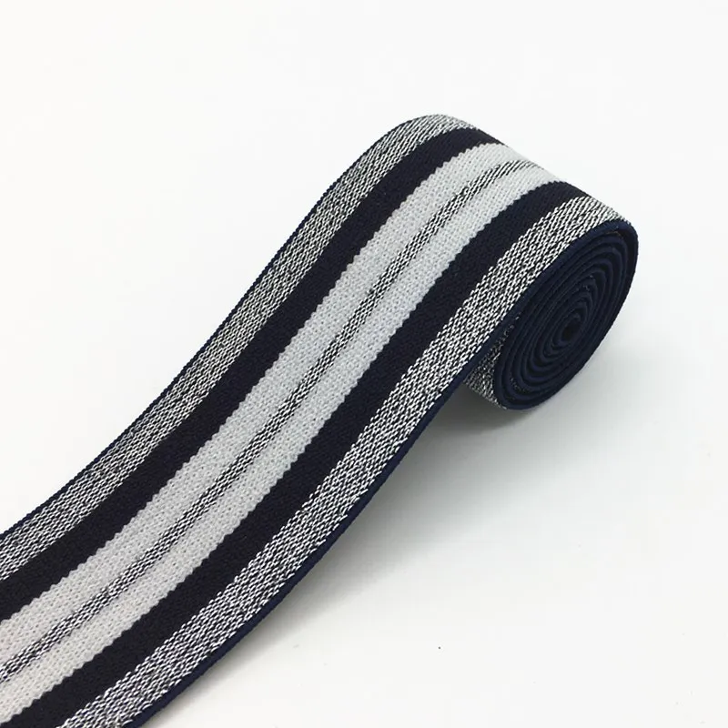 Description Picture 4 of item40MM Nylon Colorful Rubber Elastic Band Striped Shoulder Bottom Straps for Webbing Garment Sewing DIY Clothes Accessories 1m