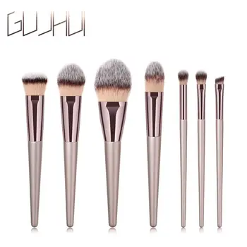 

GUJHUI 7PCS Makeup brush Set Wooden Foundation Cosmetic Eyebrow Eyeshadow Brush Makeup Brush Sets Tools 5U0706
