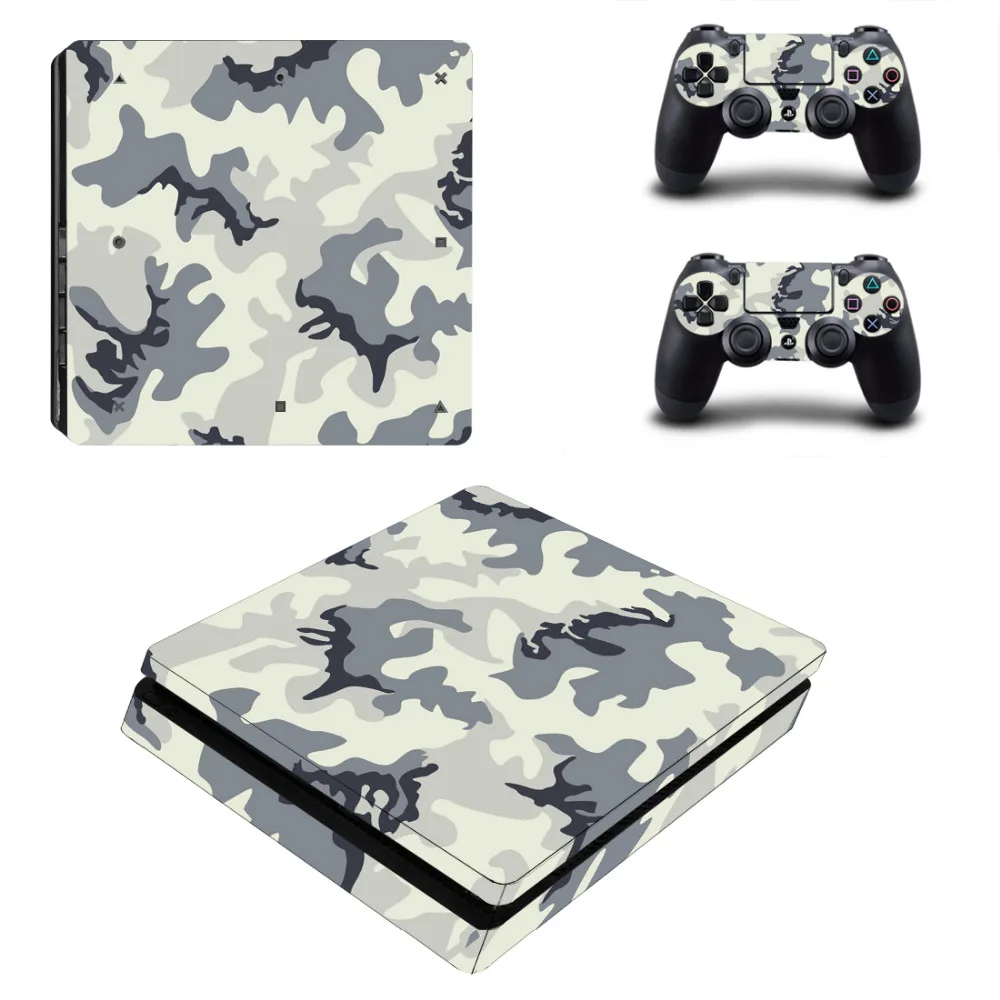 

Camouflage Camo PS4 Slim Skin Sticker For Sony PlayStation 4 Console and 2 Controllers PS4 Slim Sticker Decal Vinyl