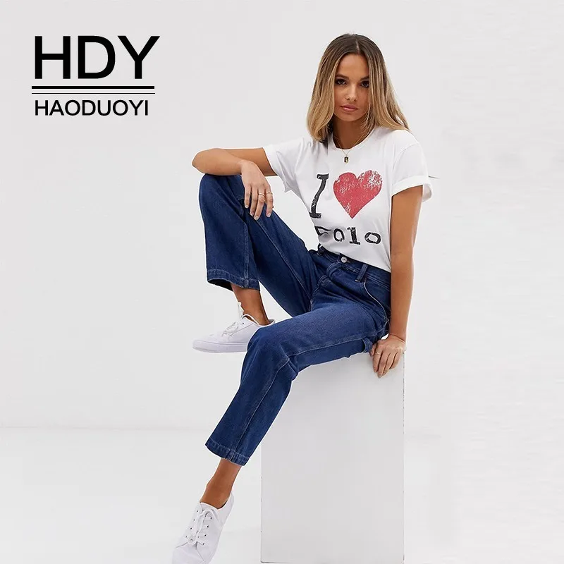 HDY Haoduoyi Simple Style Personality Old Live Letter Print Casual Round Neck Short Sleeve Pullover Regular T-shirt Female
HDY Haoduoyi Simple Style Personality Old Live Letter Print Casual Round Neck Short Sleeve Pullover Regular T-shirt Female