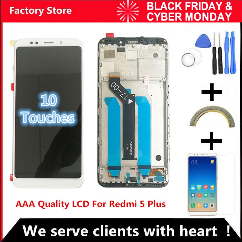 10-Touch AAA Quality LCD+Frame For Xiaomi Redmi 5 Plus LCD Display Screen Replacement For Redmi 5 Plus LCD Screen Snapdragon 625
10-Touch AAA Quality LCD+Frame For Xiaomi Redmi 5 Plus LCD Display Screen Replacement For Redmi 5 Plus LCD Screen Snapdragon 625