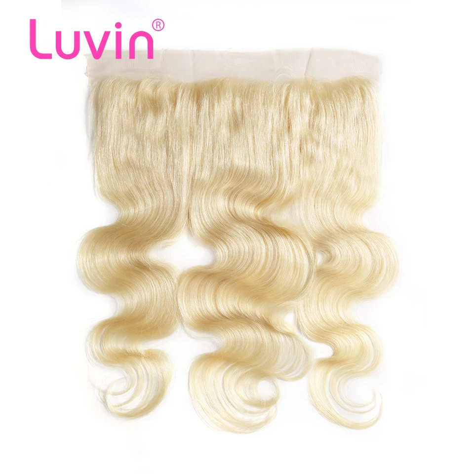 Luvin Brazilian Remy Human Hair 613 Blonde Lace Frontal Closure Pre Plucked Body Wave 13x4 Transparent Lace With Baby Hair
Luvin Brazilian Remy Human Hair 613 Blonde Lace Frontal Closure Pre Plucked Body Wave 13x4 Transparent Lace With Baby Hair