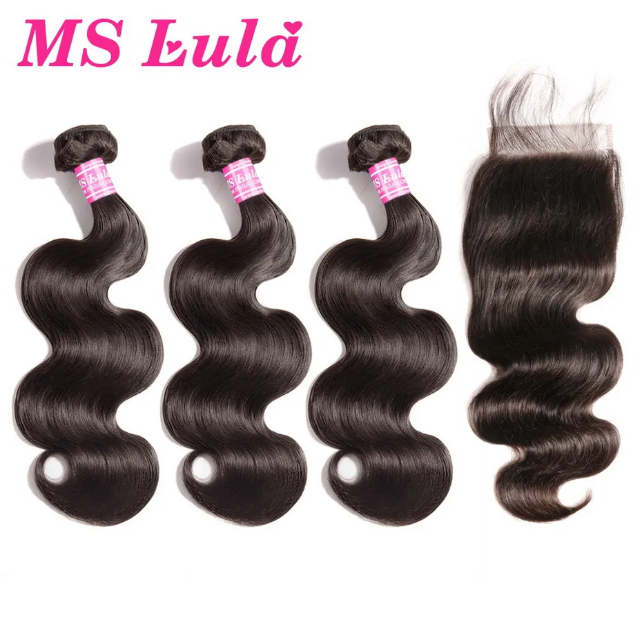 MS Lula Brazilian Hair Body Wave 3 Bundles With 5x5 Lace Closure Human Hair Bundles Swiss Lace Remy Hair Free/Middle/Three Part
MS Lula Brazilian Hair Body Wave 3 Bundles With 5x5 Lace Closure Human Hair Bundles Swiss Lace Remy Hair Free/Middle/Three Part