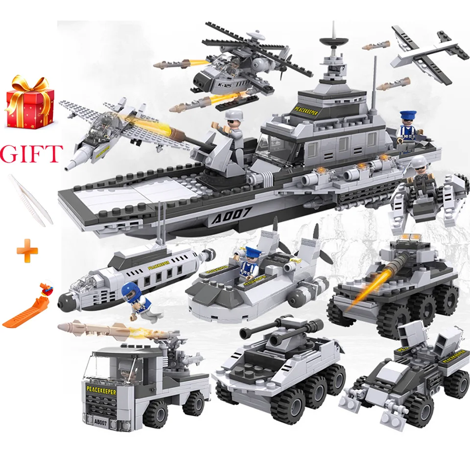 Building Blocks 8 In 1 Militaryod Aircrafts Carrier Model Combination Warship Military Toy Children's Educational Toy
Building Blocks 8 In 1 Militaryod Aircrafts Carrier Model Combination Warship Military Toy Children's Educational Toy