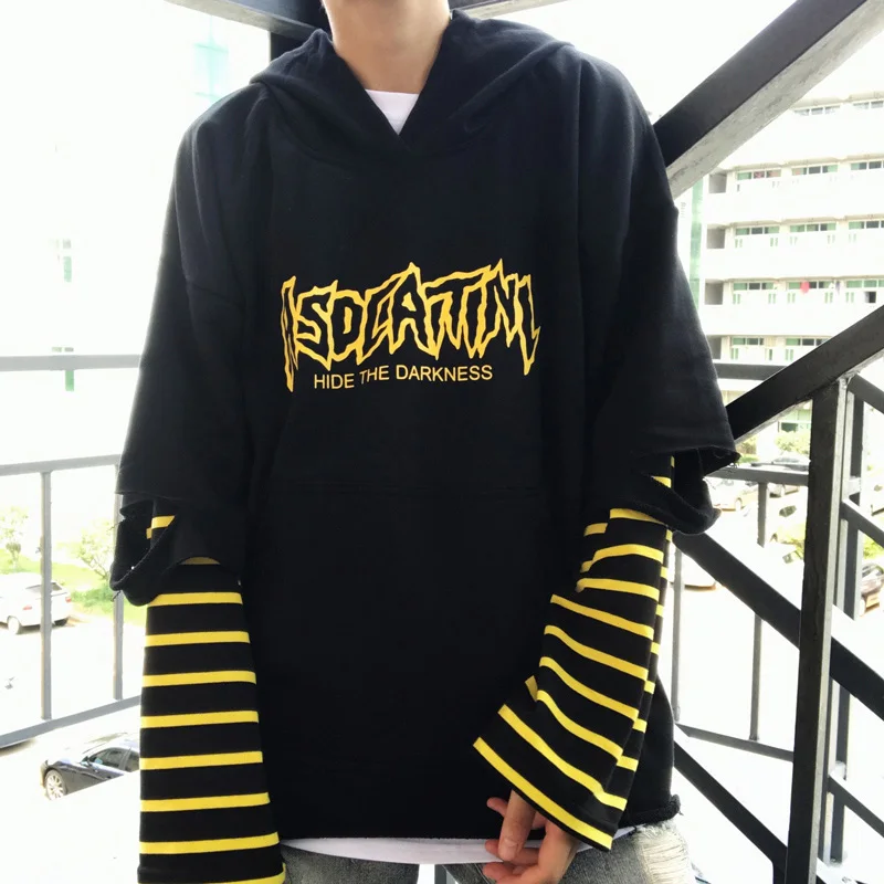Harajuku Striped Punk Hooded Sweatshirt Patchwork Hole Long Sleeve Hoodies 2019 Autumn Casual Loose Streetwear Tracksuit
Harajuku Striped Punk Hooded Sweatshirt Patchwork Hole Long Sleeve Hoodies 2019 Autumn Casual Loose Streetwear Tracksuit