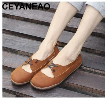 CEYANEAO Shoes Woman Flat Plain toe Slip on Loafers 100% Authentic Leather Flats Casual Ladies Flat Shoes Female Footwear (K05)
CEYANEAO Shoes Woman Flat Plain toe Slip on Loafers 100% Authentic Leather Flats Casual Ladies Flat Shoes Female Footwear (K05)