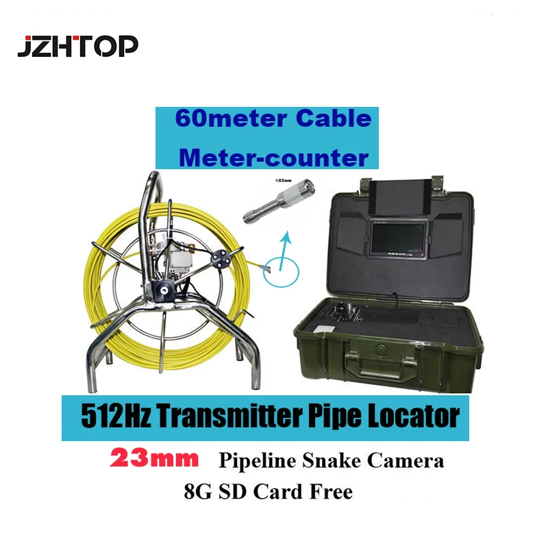 60m Cable Sewer Waterproof Camera,Drain Pipe Line Inspection Camera System w/512Hz Pipe Locator,7"LCD DVR
60m Cable Sewer Waterproof Camera,Drain Pipe Line Inspection Camera System w/512Hz Pipe Locator,7"LCD DVR
