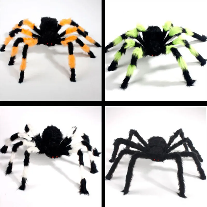 Cosplay&ware 30cm-200cm Super Big Wire Plush Material Spider Realistic Black Horrible Fake Spiders Toy Home Party Halloween Decoration 23 Cosplay&ware 30cm-200cm Super Big Wire Plush Material Spider Realistic Black Horrible Fake Spiders Toy Home Party Halloween Decoration -Cosplayware Store