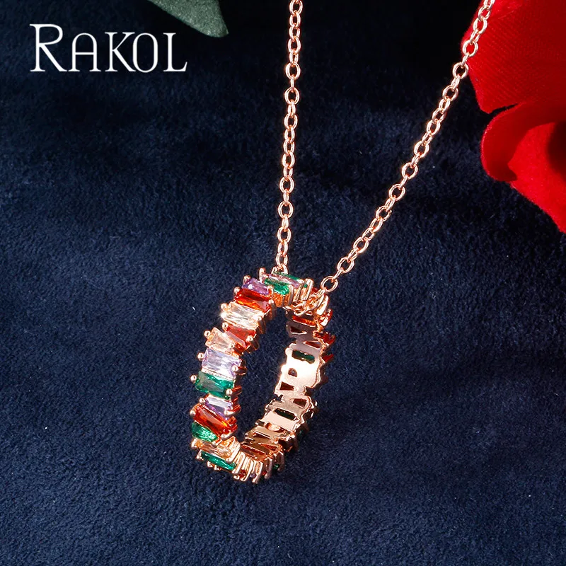 RAKOL Fashion Multicolor Thin Baguette Engagement Handmade Rainbow Trapezoid Zirconia Pendant Necklaces For Women Jewelry
RAKOL Fashion Multicolor Thin Baguette Engagement Handmade Rainbow Trapezoid Zirconia Pendant Necklaces For Women Jewelry